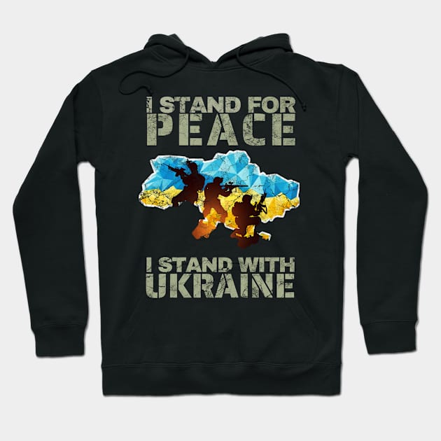 I Stand For Peace I Stand With Ukraine Vintage War Design Hoodie by FETTLE FREAK